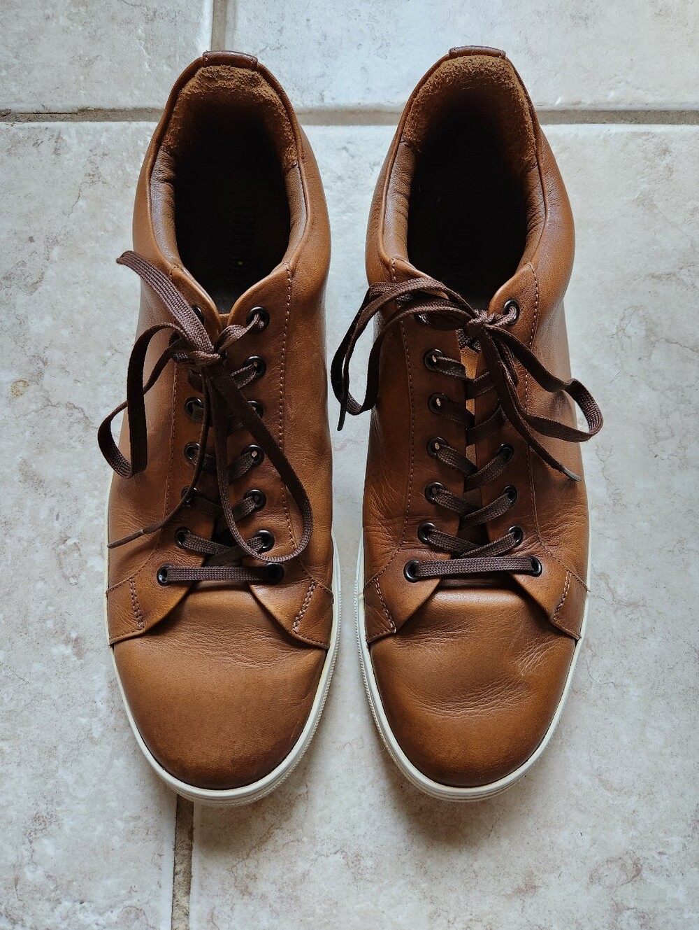 Thursday Boot Co Premier Low Top Leather Sneakers Cognac Mens Size 12.5